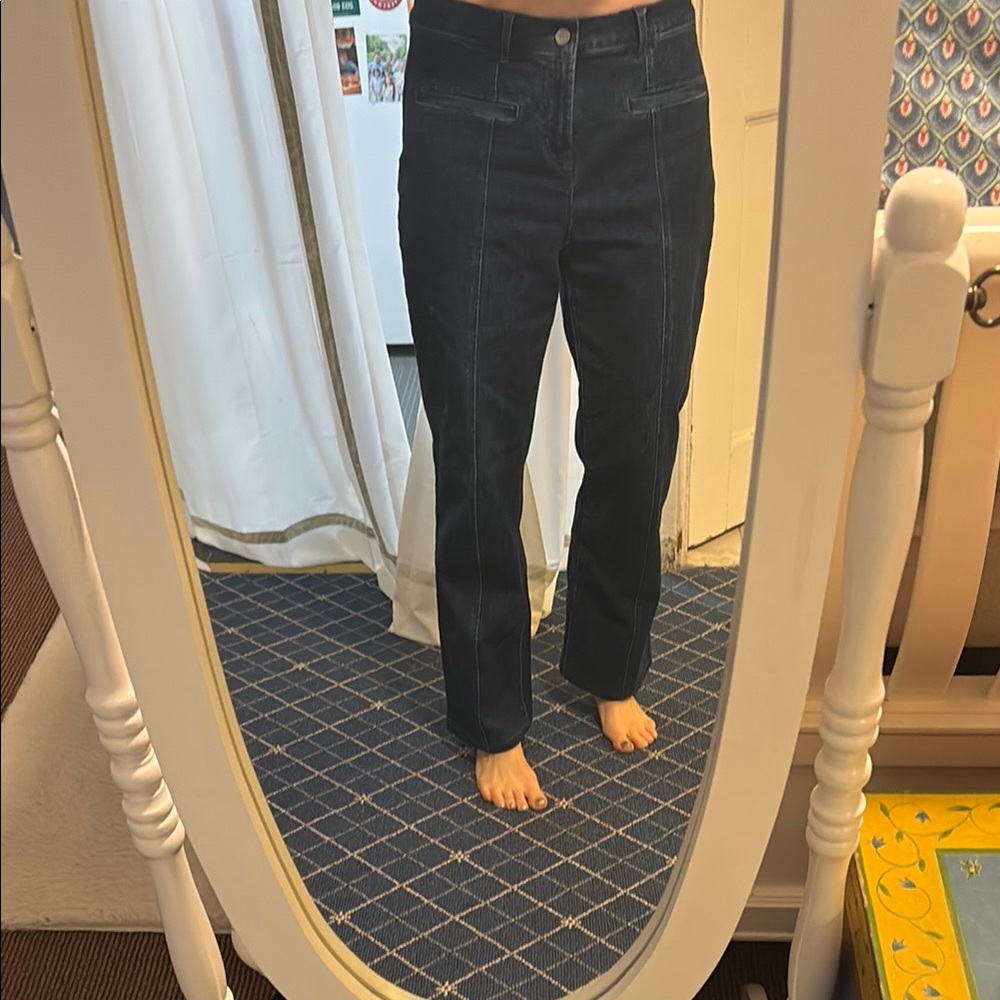 J. McLaughlin straight Blue Jeans with seam
